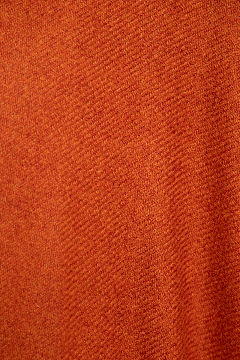 Orange Cashmere Abaya with Leather Details