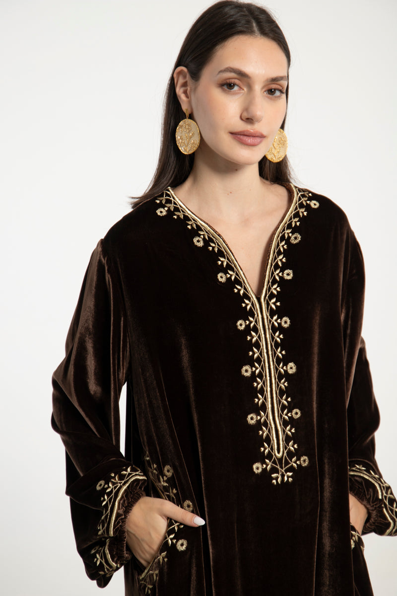 Hayat Velvet Kaftan