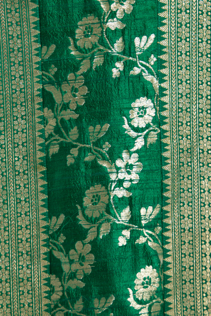 Basma Handwoven Silk Bright Green Dress