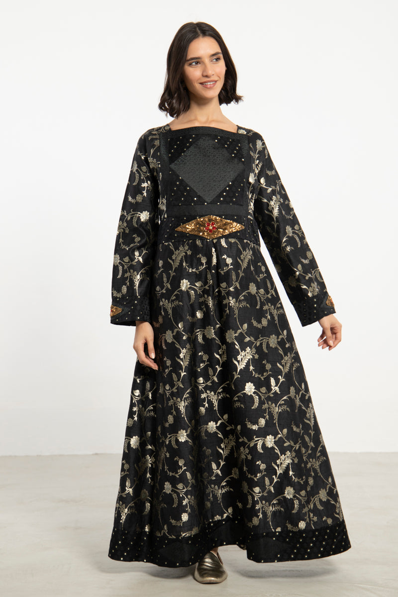 Rayssa Silk Sequins Embroidered Dress