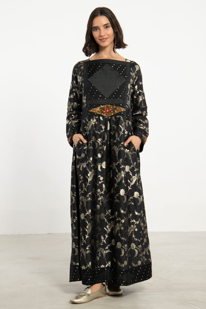 Rayssa Silk Sequins Embroidered Dress