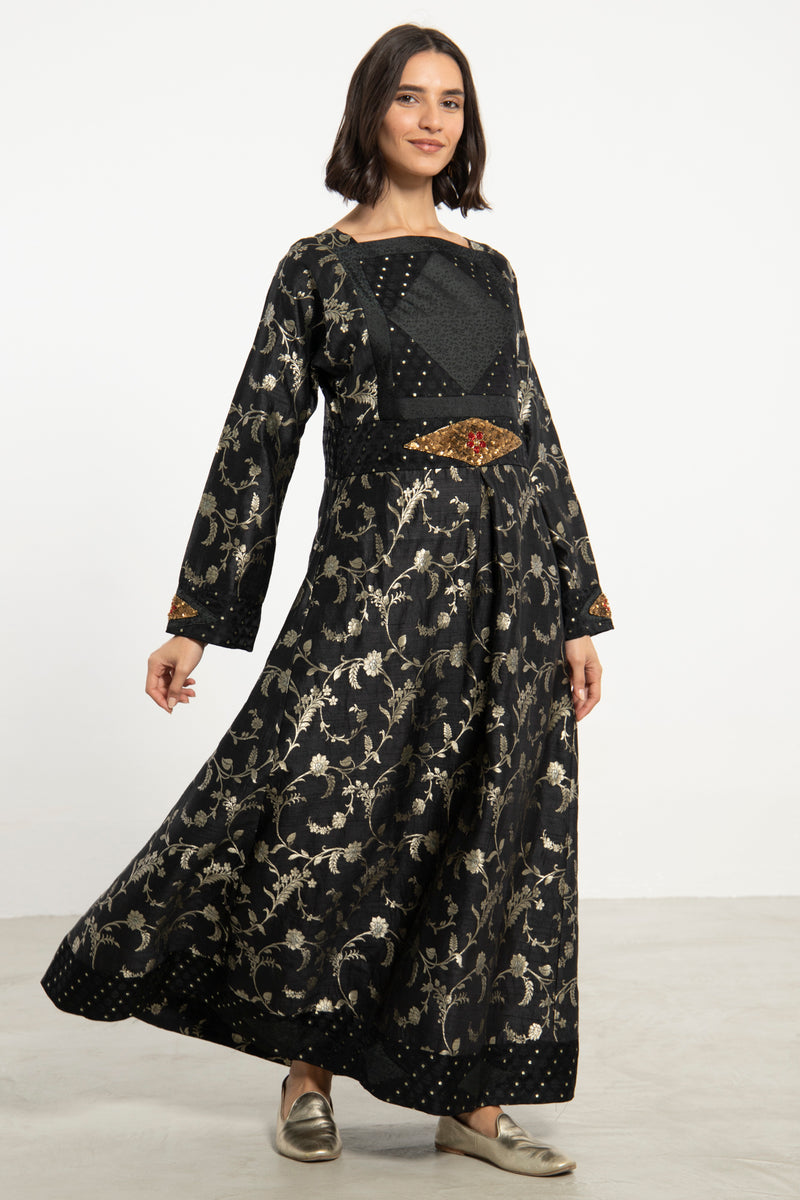 Rayssa Silk Sequins Embroidered Dress