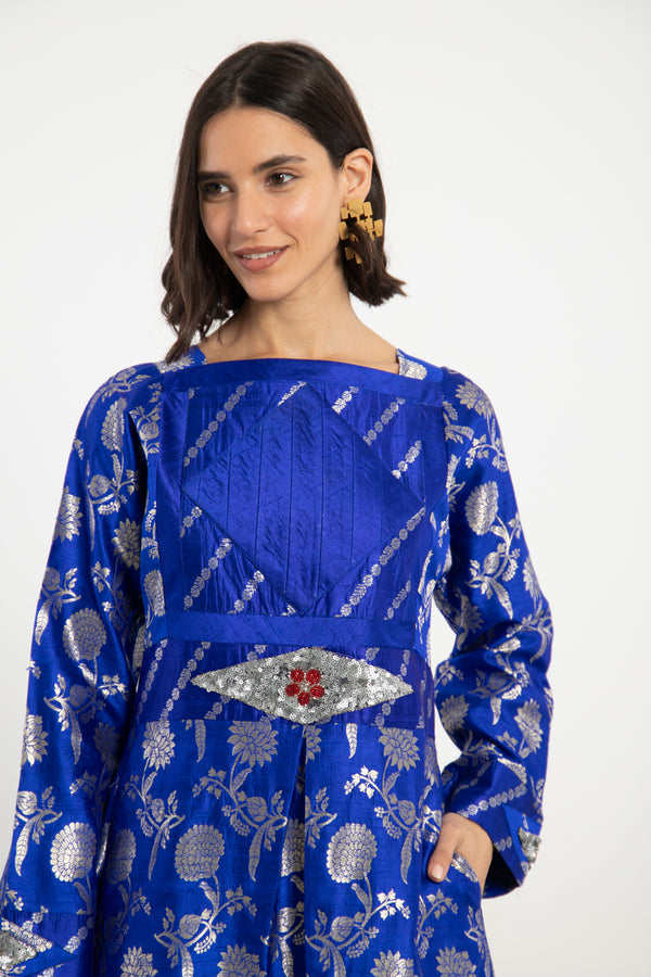 Rayssa Silk Sequins Embroidered Dress