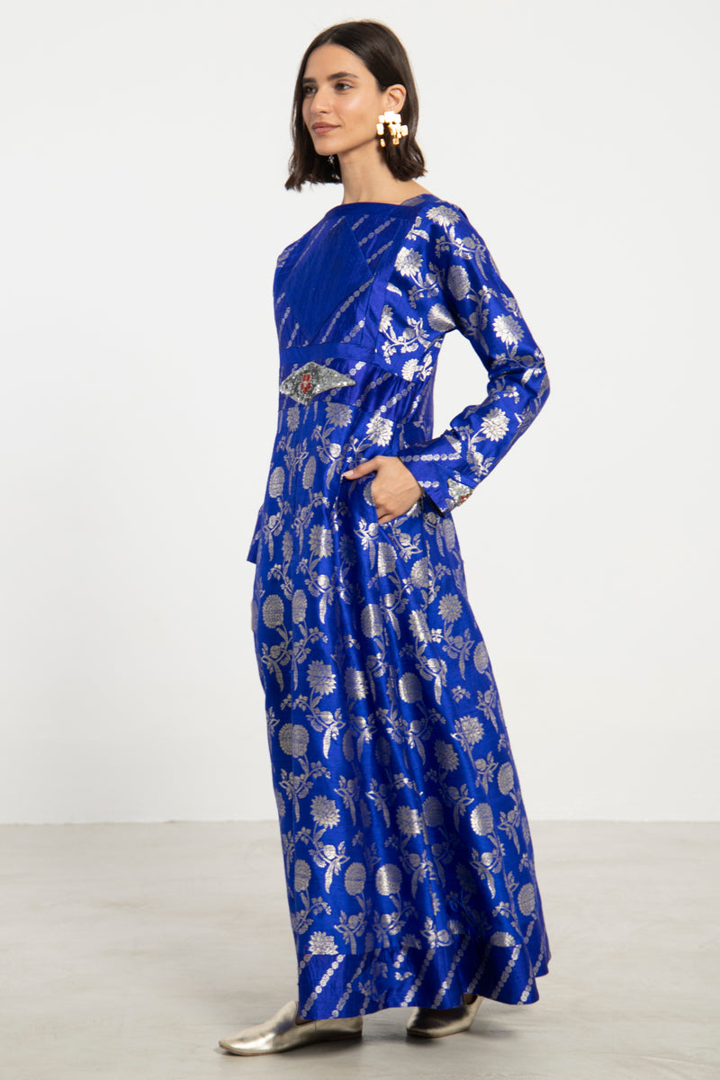 Rayssa Silk Sequins Embroidered Dress
