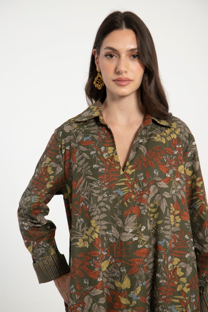 Hilal Cotton Corduroy Floral Dress