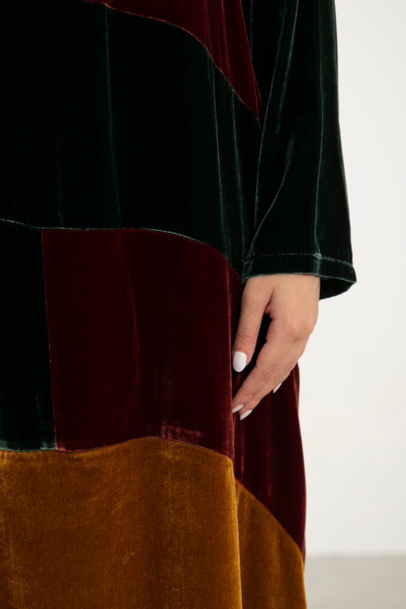 Lyana Velvet Patchwork Dress