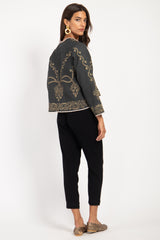 Ottoman Silk Grey & Gold Jacket