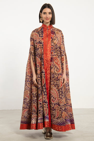 Sultana Taffeta Silk Multicolor Cape