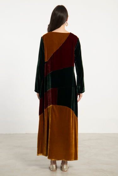 Lyana Velvet Patchwork Dress
