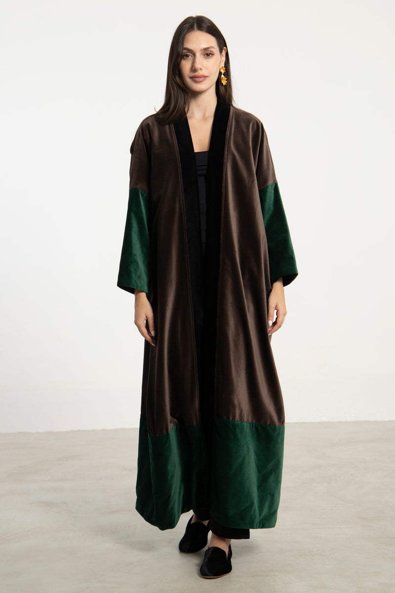 Sherif Velvet Three Tones Abaya