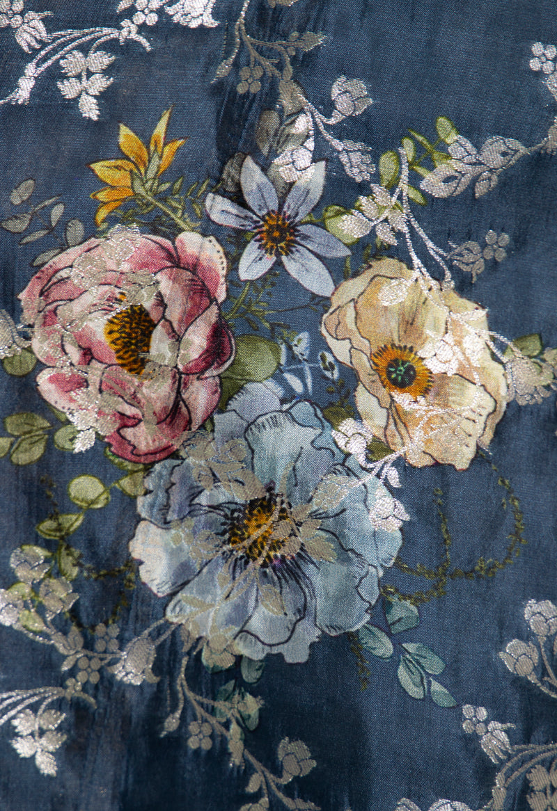 Malaki Silk Brocade Floral Coat