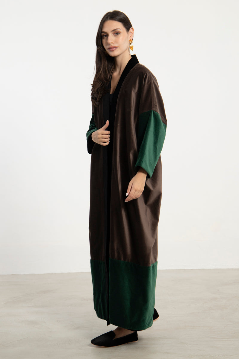 Sherif Velvet Three Tones Abaya