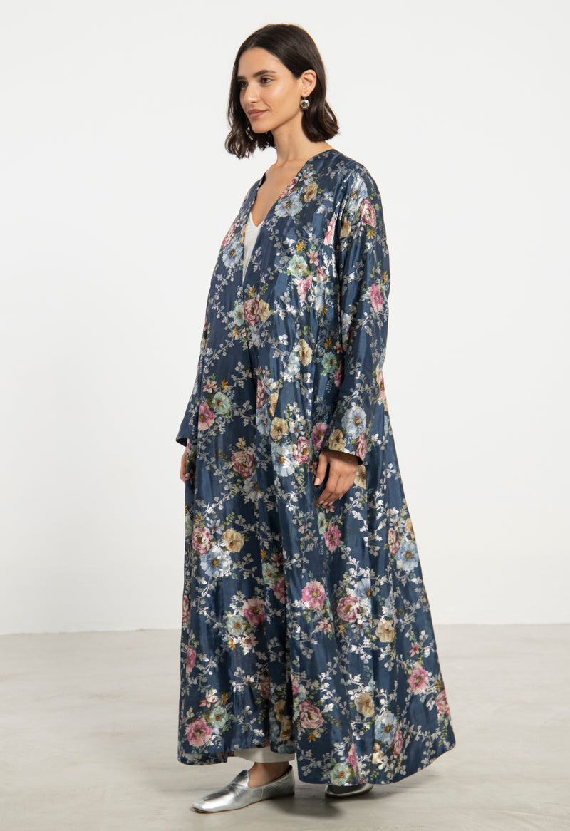 Malaki Silk Brocade Floral Coat