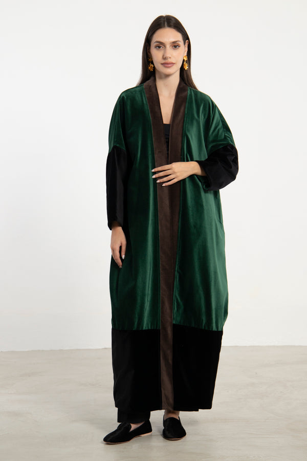 Sherif Velvet Three Tones Abaya