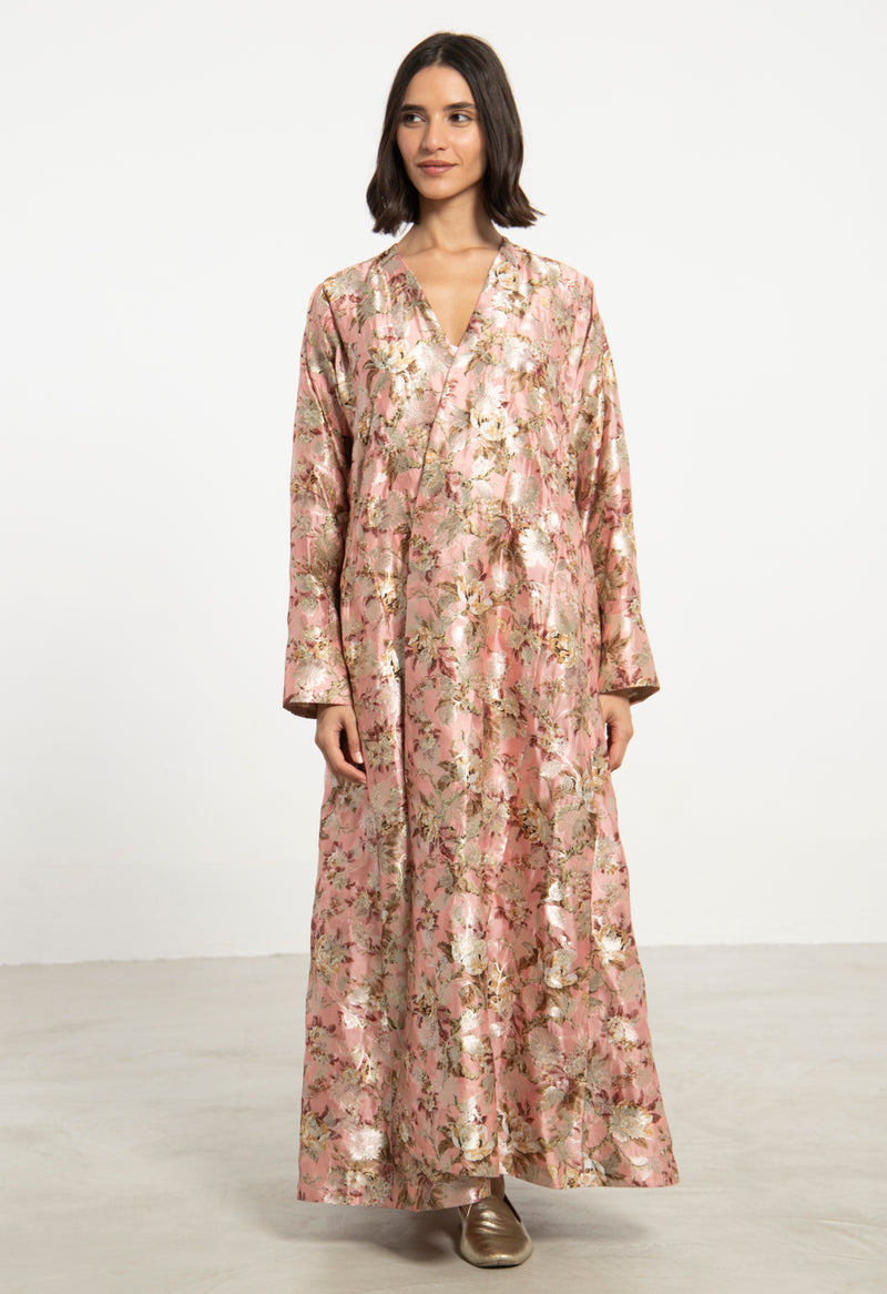 Malaki Silk Brocade Floral Coat