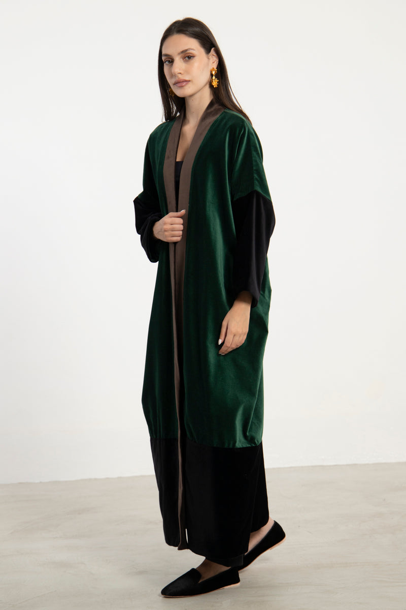 Sherif Velvet Three Tones Abaya