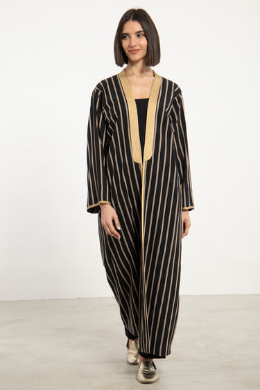 Classic Cotton Striped Abaya