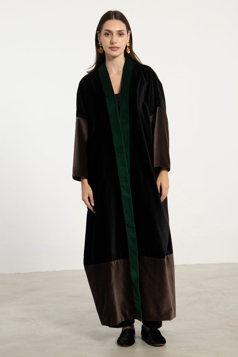 Sherif Velvet Three Tones Abaya