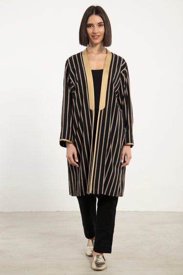 Classic Cotton Striped Abaya - Short