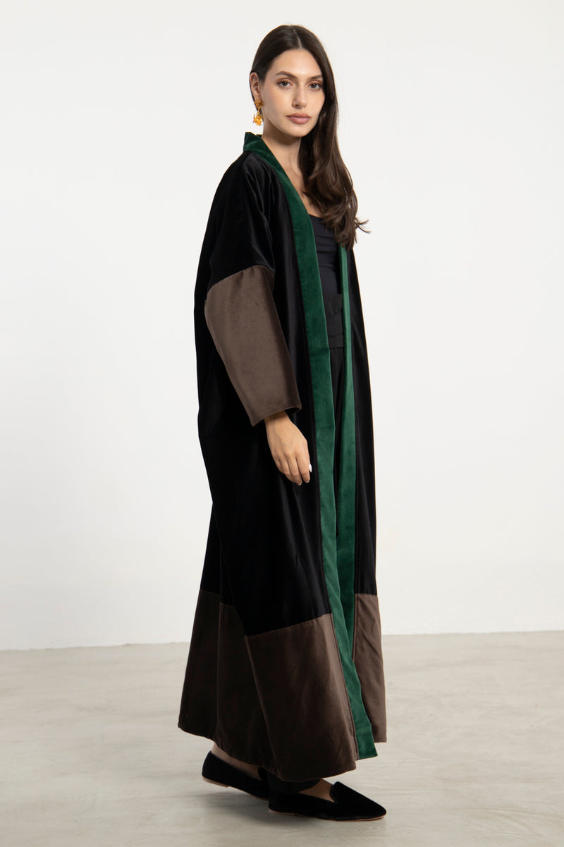 Sherif Velvet Three Tones Abaya