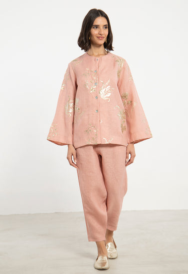 Maya Linen Blush Two-Piece Set