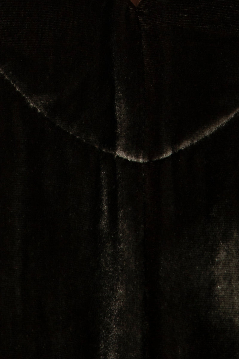Nina Silk Velvet Brown Dress