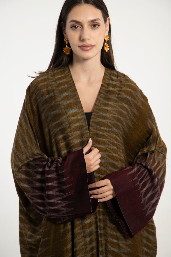 One-Of-a-Kind Cashmere Ikat Abaya