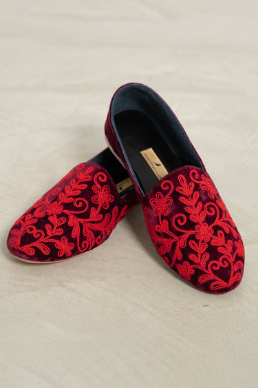 Velvet Embroidered Babouche