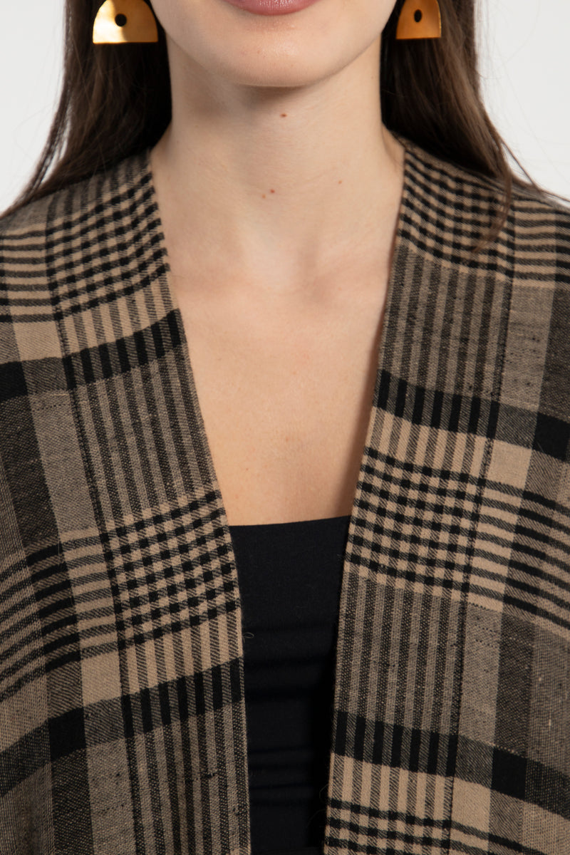 One-Of-A-Kind Cashmere Check Abaya