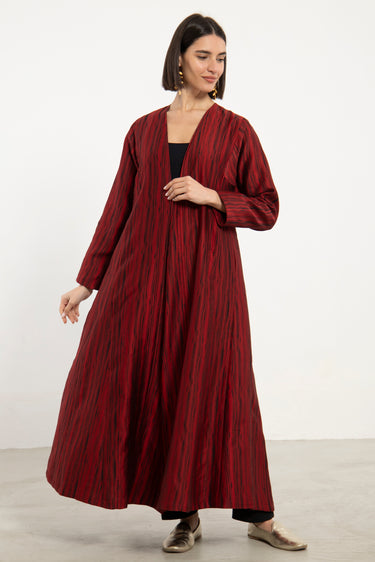 Malaki Cotton Silk Red Coat