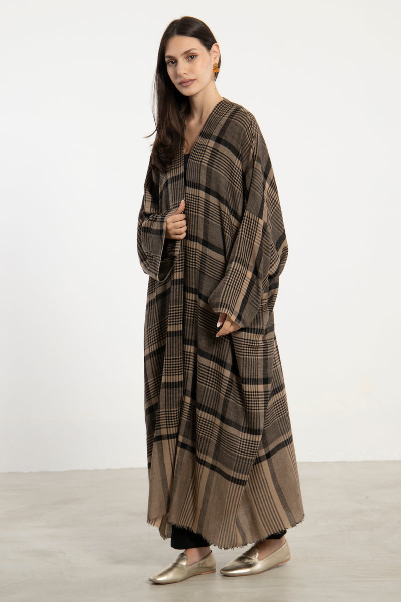 One-Of-A-Kind Cashmere Check Abaya