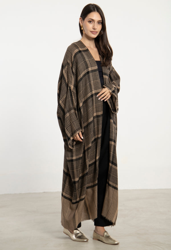 One-Of-A-Kind Cashmere Check Abaya