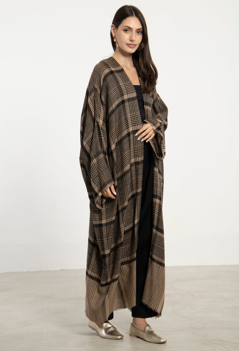 One-Of-A-Kind Cashmere Check Abaya