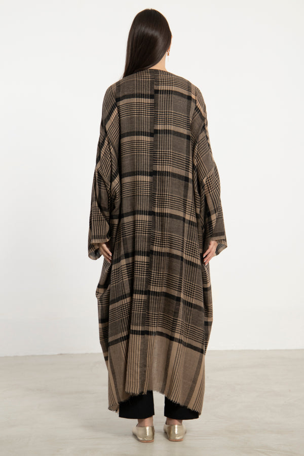 One-Of-A-Kind Cashmere Check Abaya
