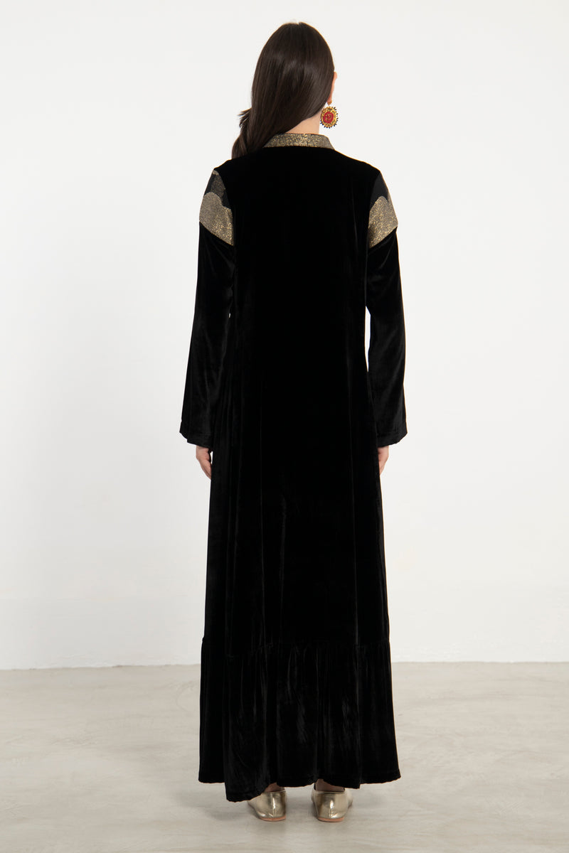 Mayada Cotton Velvet Floral Dress