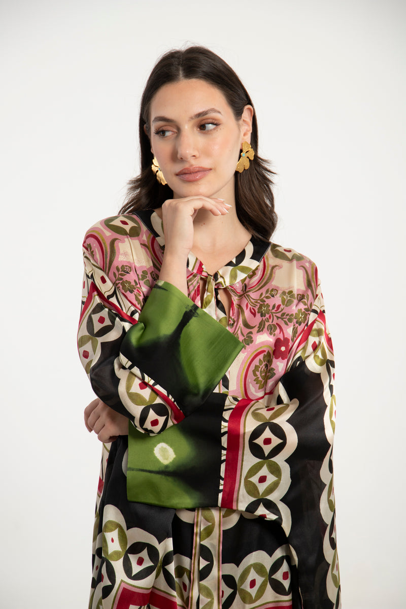 Fay Silk Multicolor Kaftan