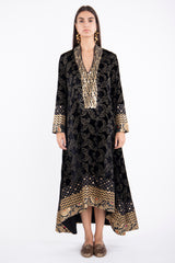 Nahar Velvet Embroidered Black Dress