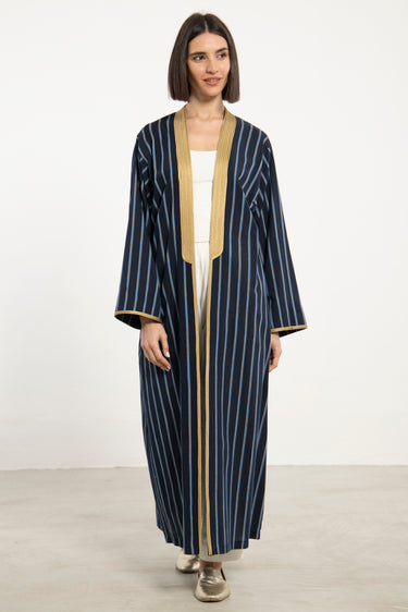 Classic Cotton Striped Abaya