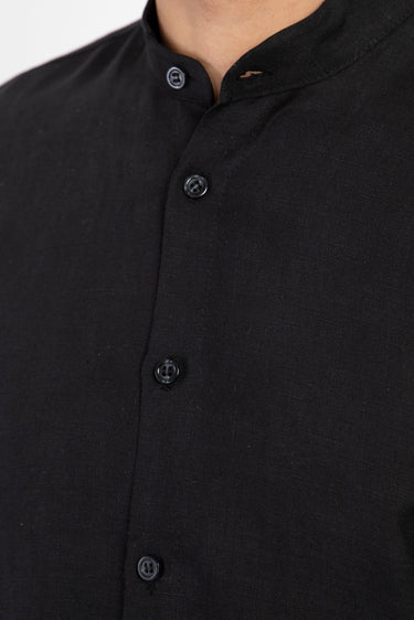 Philippe Linen Black Shirt