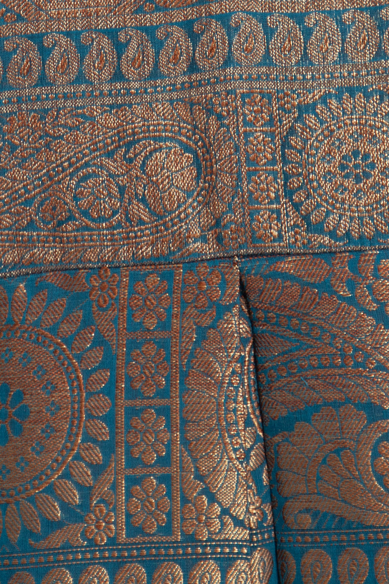 One-of-a-Kind Noujoud Teal Cotton Kaftan