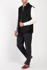 Hassan Loro Piana Wool & Cashmere Black Gilet