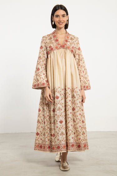 Aliaa Silk Embroidered Dress