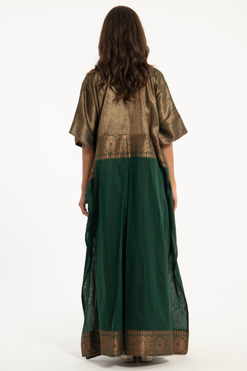One-of-a-Kind Noujoud Olive Cotton Kaftan