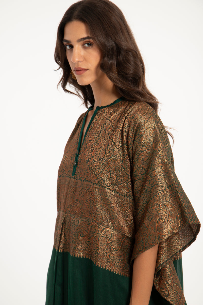 Noujoud Cotton Handwoven Green Dress