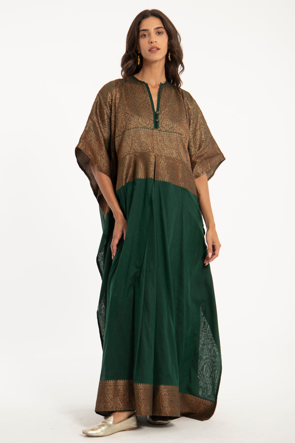 Noujoud Cotton Handwoven Green Dress