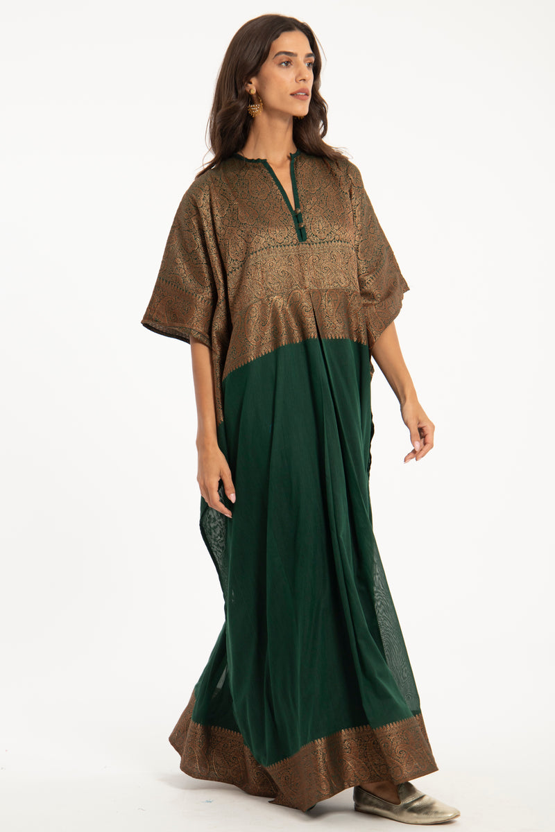 Noujoud Cotton Handwoven Green Dress