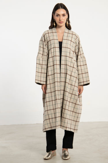 Tilal Plaid Wool Abaya