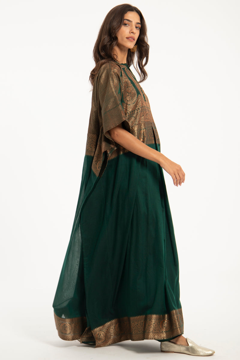 One-Of-A-Kind Noujoud Cotton Handwoven Green Dress