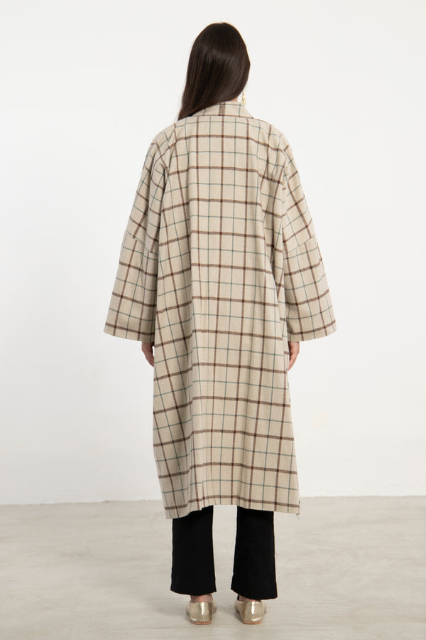 Tilal Plaid Wool Abaya