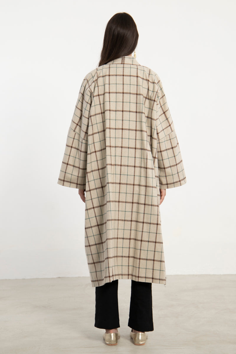 Tilal Plaid Wool Abaya